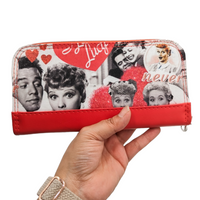 Thumbnail for I Love Lucy Large Print Red Zip Around Wallet