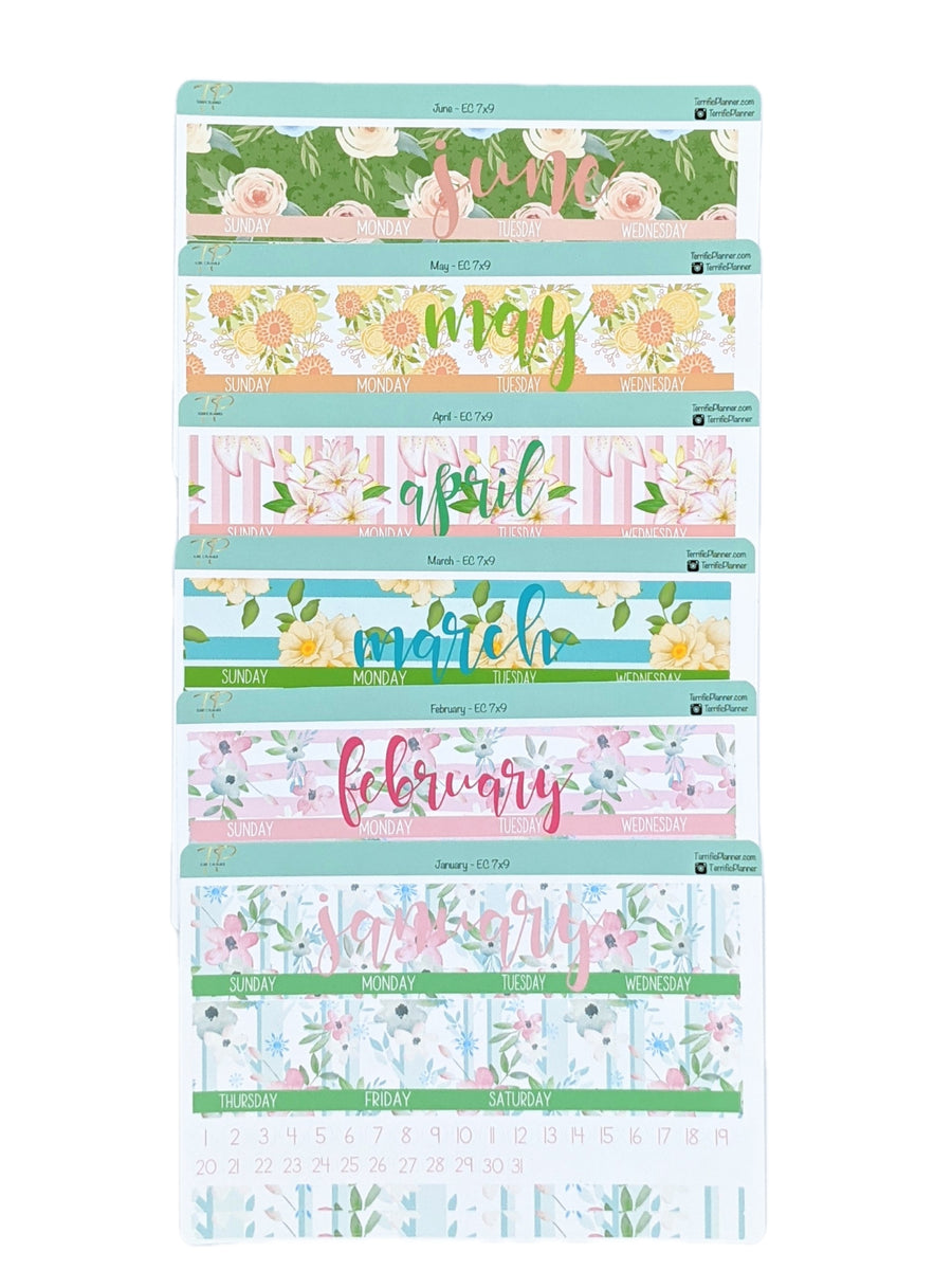 A Year in Bloom - 2022 Monthly Planner Sticker Kit