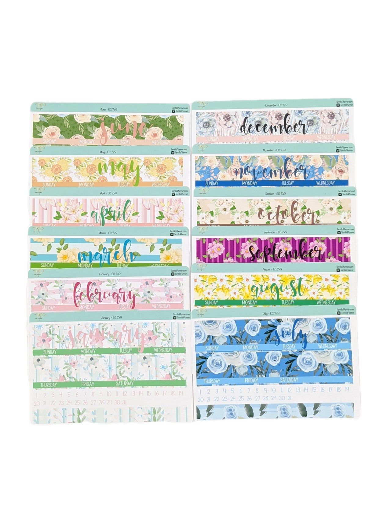 A Year in Bloom - 2022 Monthly Planner Sticker Kit