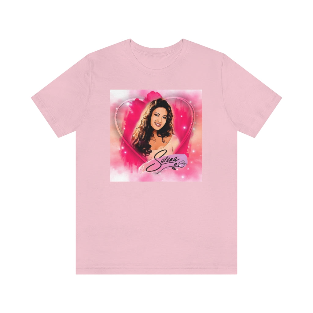 Selena Pink Heart Short Sleeve Tee