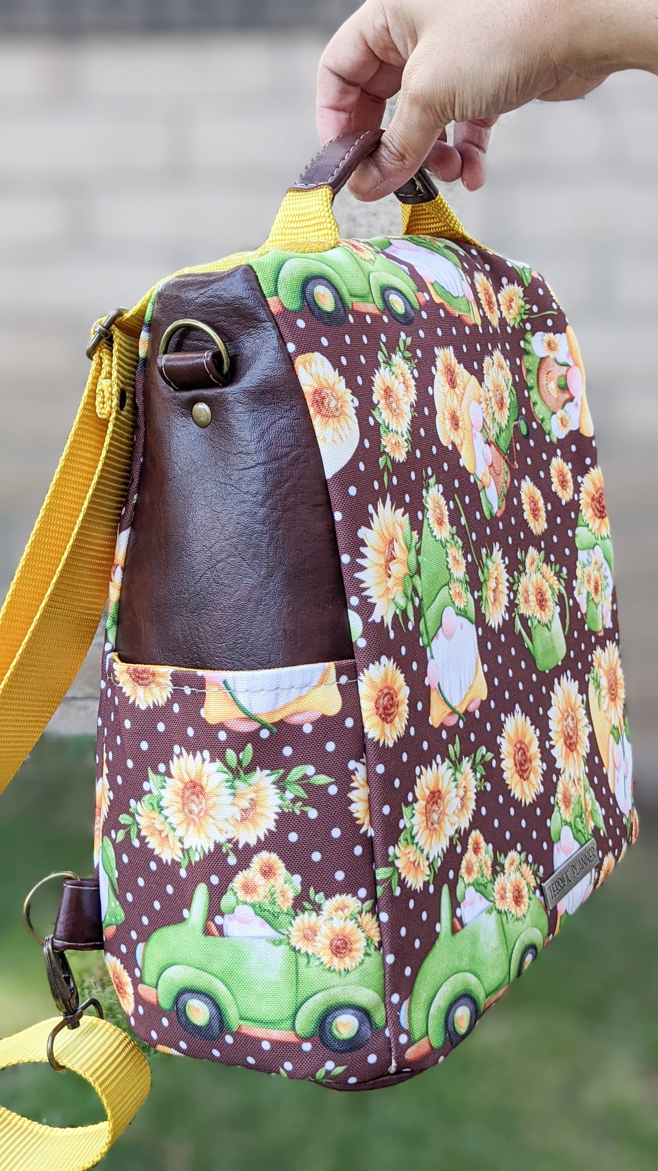 Gnomes and Sunflowers Convertible Backpack