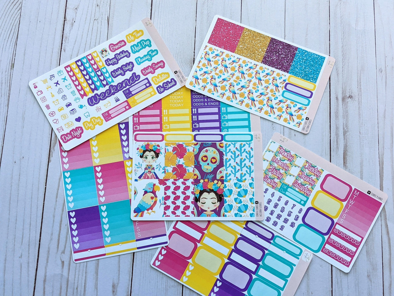 Colorful Artist Frida Full Weekly Planner Kit