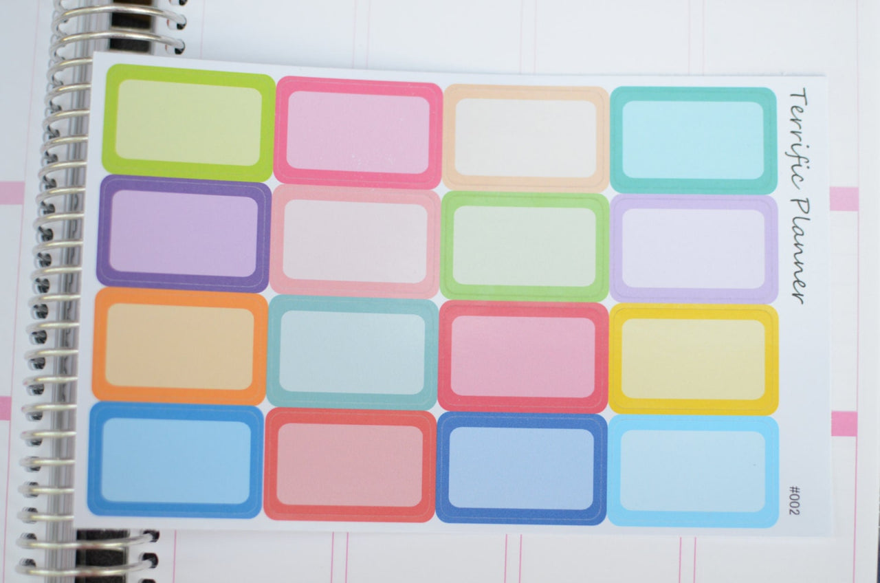 Multicolor Half Box Stickers