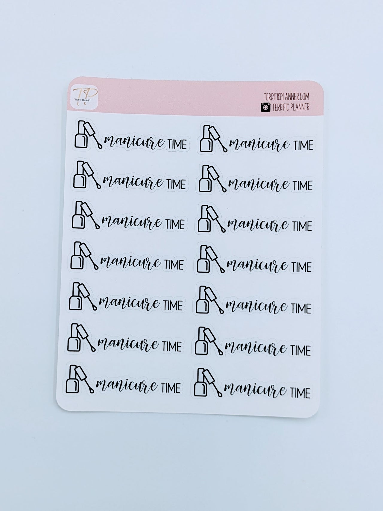 Manicure Pedicure Script Stickers