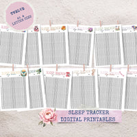Thumbnail for Sleep Tracker Digital Printable - Self Care Page - Journal Page Size A5 and Letter