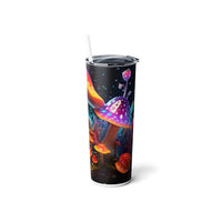 Thumbnail for Enchanted Mushrooms Skinny Steel Tumbler with Straw, 20oz