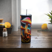 Thumbnail for Enchanted Mushrooms Skinny Steel Tumbler with Straw, 20oz