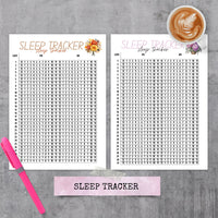 Thumbnail for Sleep Tracker Planner Page - Self Care Printed Inserts - Letter or A5 size