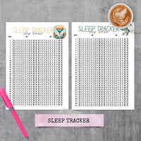 Thumbnail for Sleep Tracker Digital Printable - Self Care Page - Journal Page Size A5 and Letter