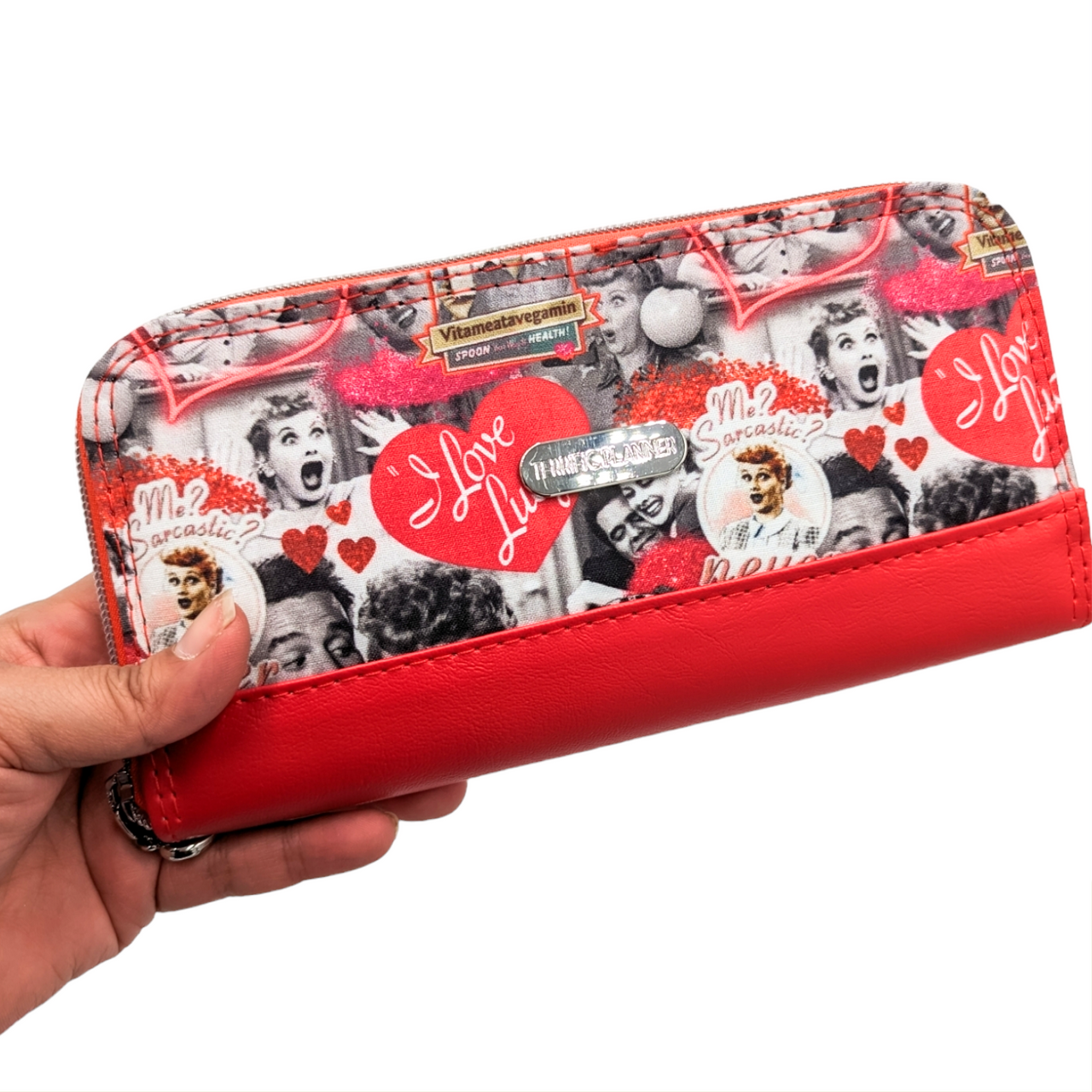 I Love Lucy Red Zip Around Wallet Terrific Planner
