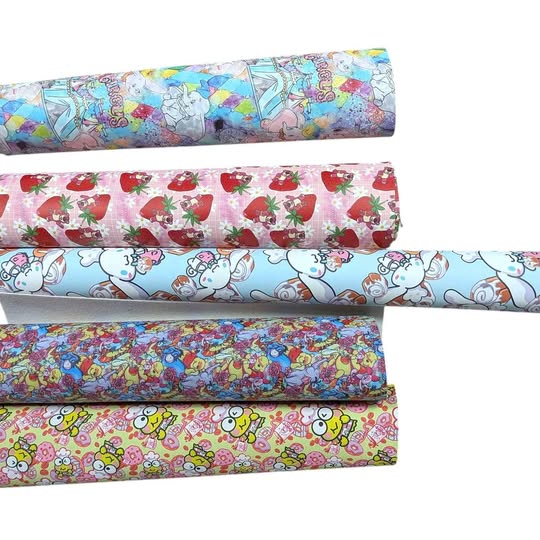 Lot of 5 faux leather rolls for crafting or bag making