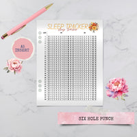 Thumbnail for Sleep Tracker Planner Page - Self Care Printed Inserts - Letter or A5 size