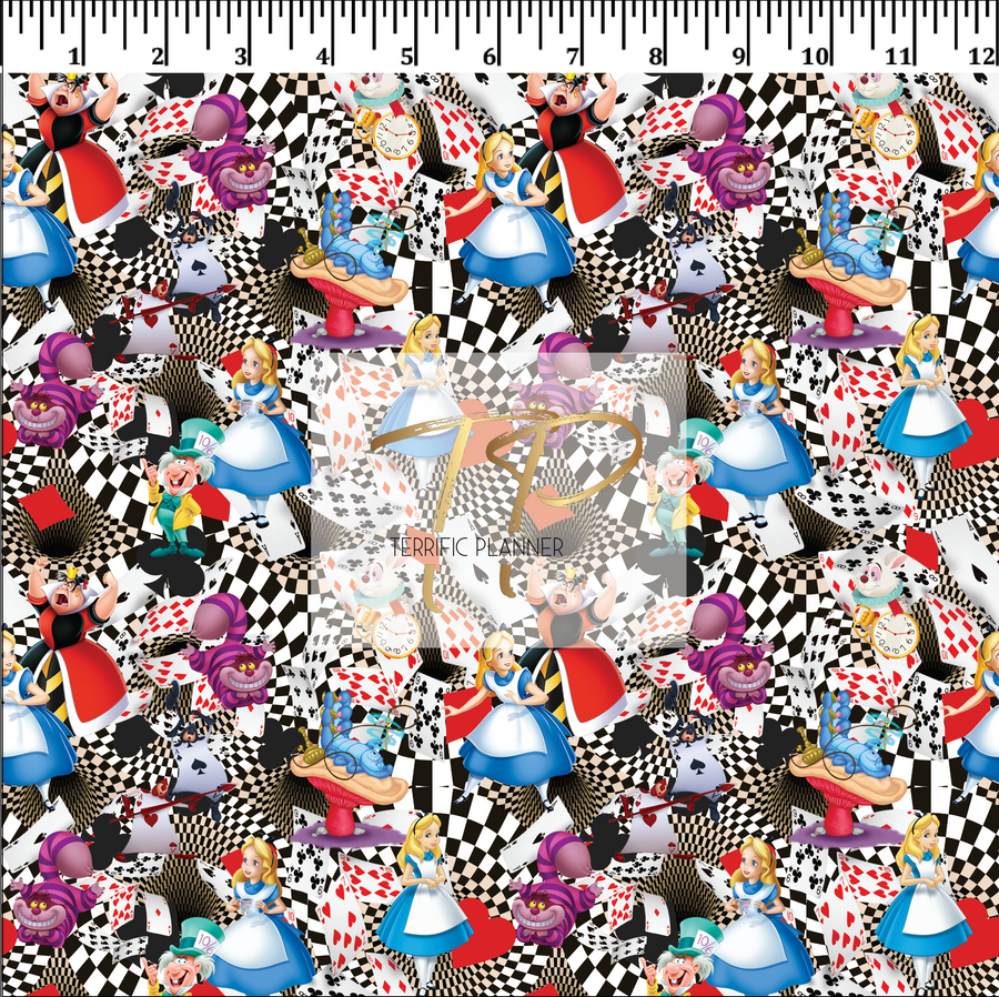 Alice in Wonderland Fabric half a yard - READY TO SHIP