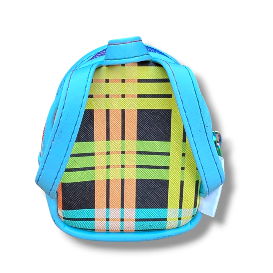 Plaid Tiny Backpack Keychain