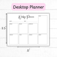 Thumbnail for The Minimalist Weekly Desk Pad - Undated Tear-Off Desktop Calendar (8.5 x 11