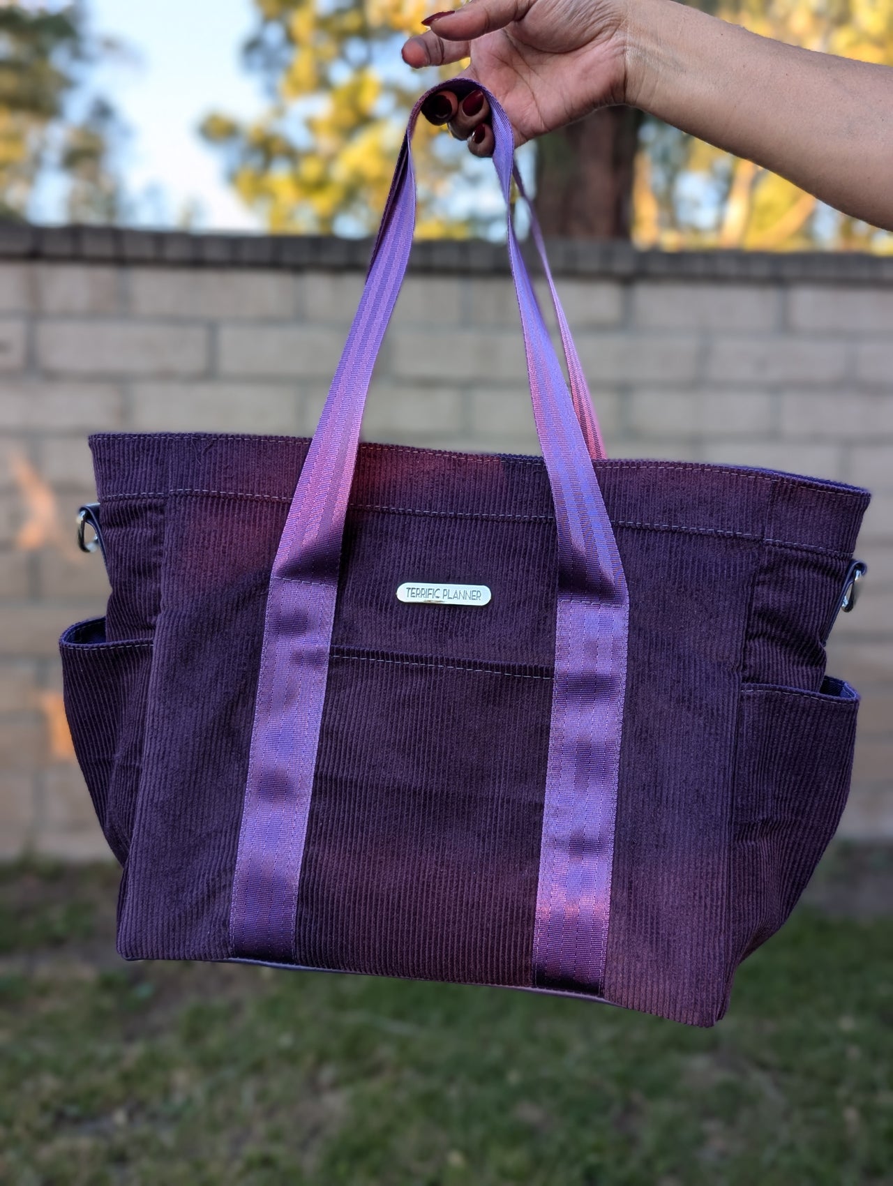 Corduroy Planner Tote Bag / Handbag