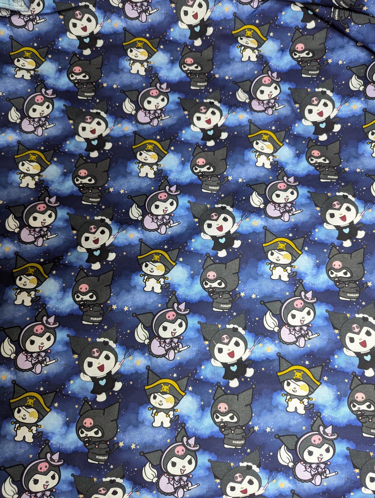 Galaxy Kuromi Cotton Woven Fabric - READY TO SHIP