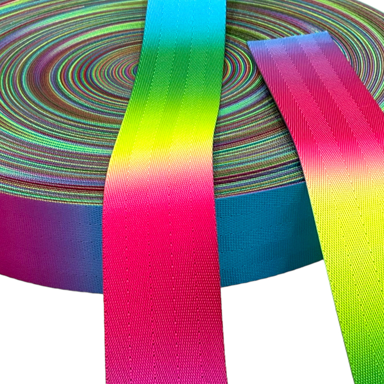 Nylon Webbing Rainbow Ombre 1.5 inch