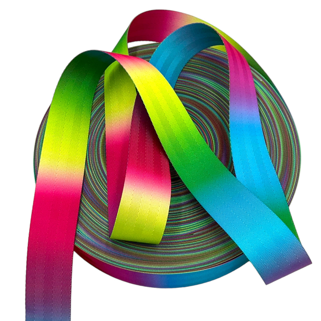 Nylon Webbing Rainbow Ombre 1.5 inch