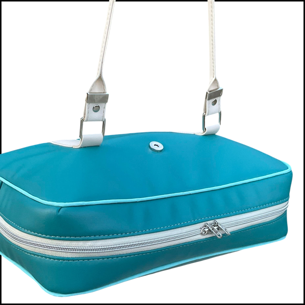 The Blume Bag – Teal & Cream Two-Tone Tote | Work, Travel & Everyday Organizer