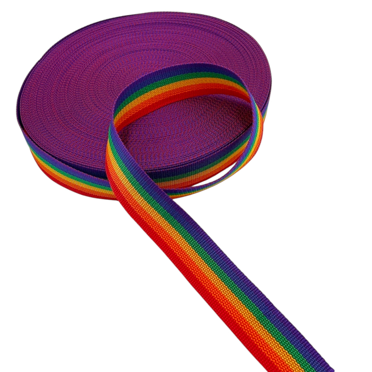 Nylon Webbing Rainbow Stripes 1.5 inch