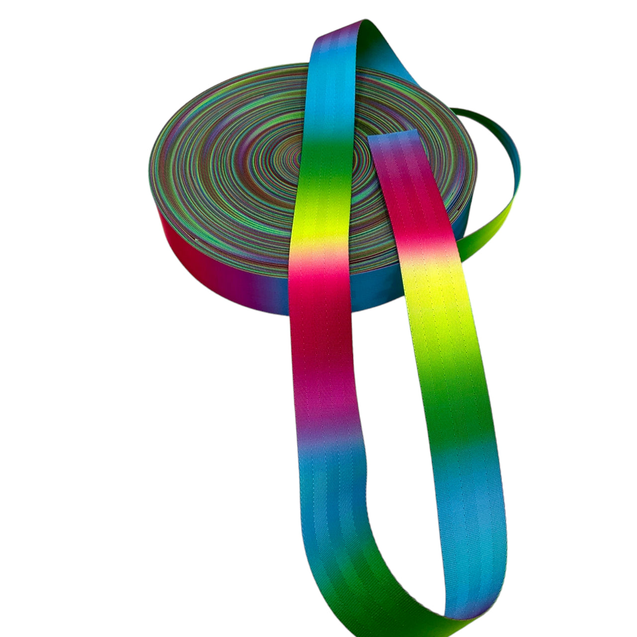 Nylon Webbing Rainbow Ombre 1.5 inch