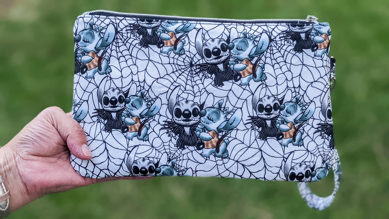 Cute Alien Pumpkin Man Wristlet