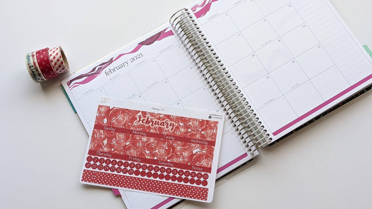 February Monthly Planner Sticker Kit