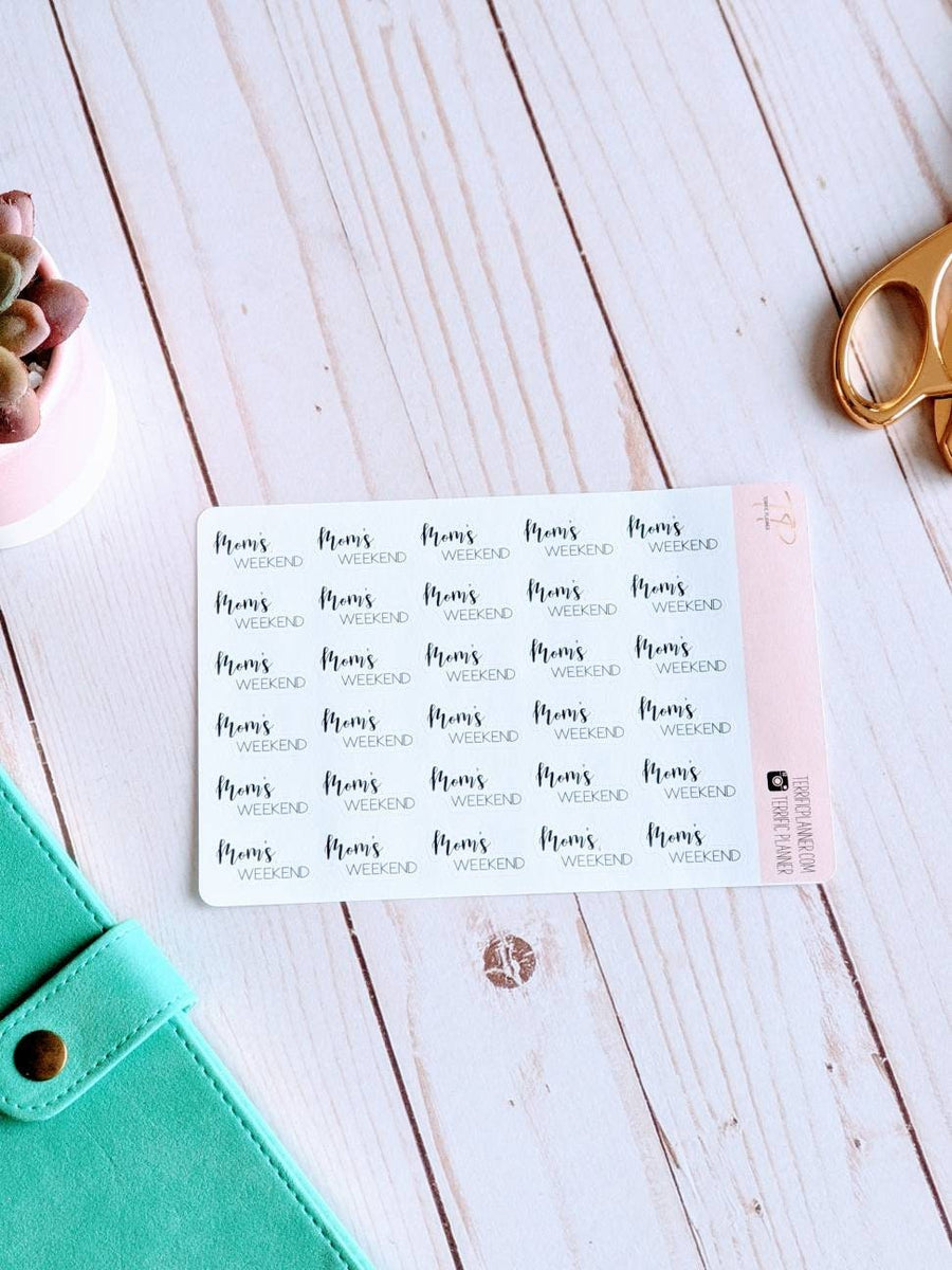 Mom's or Dad's Weekend Script Stickers