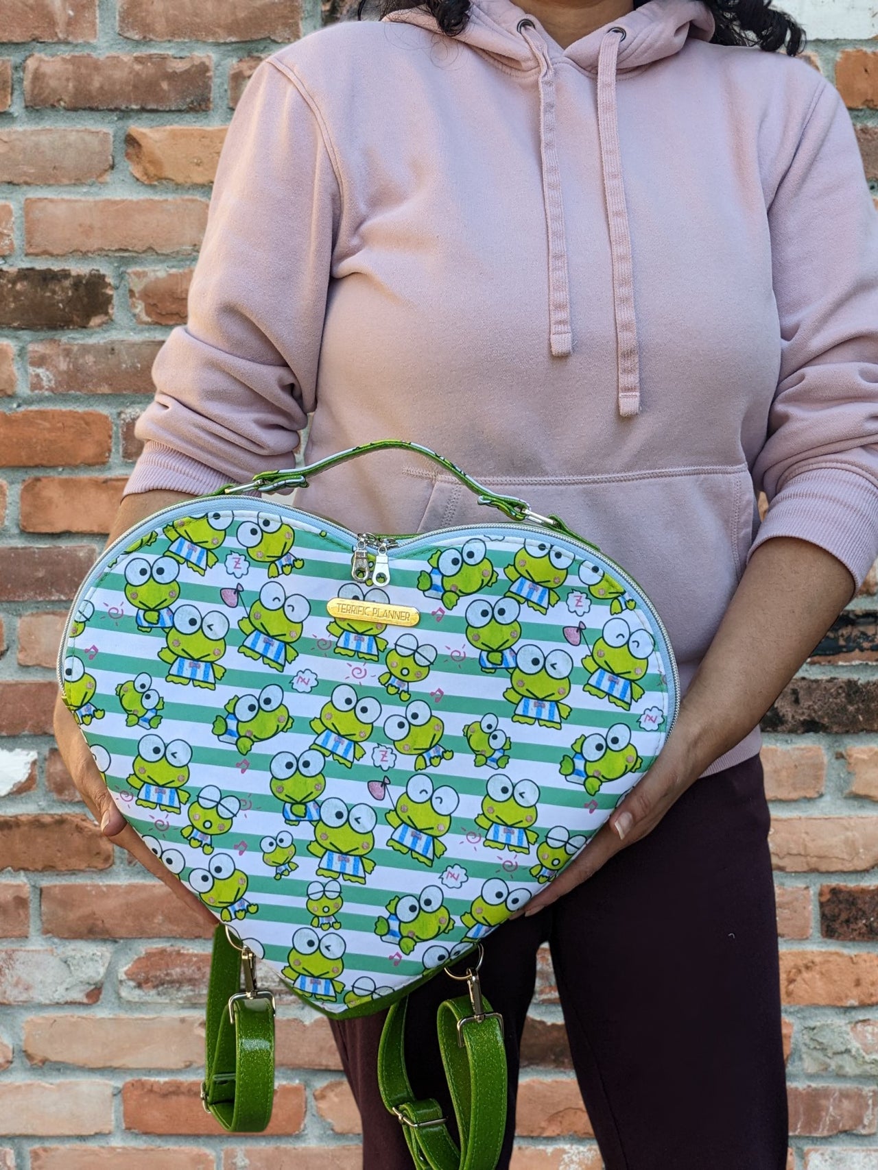 Baby Green Frog Mega Heart Backpack