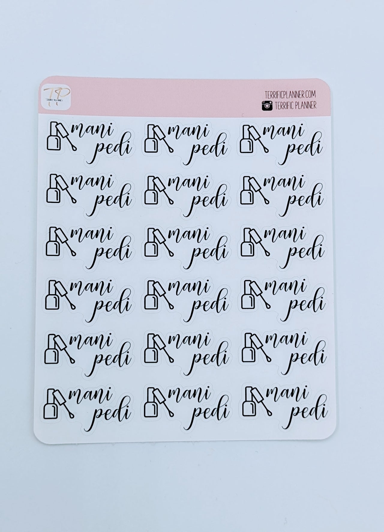 Manicure Pedicure Script Stickers