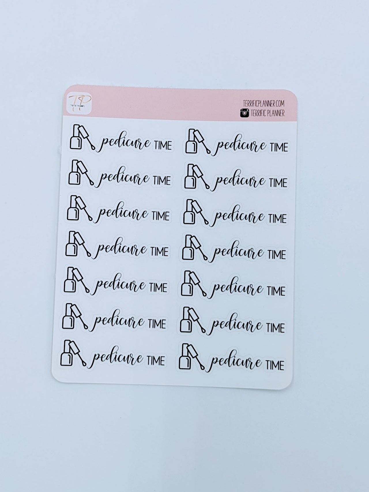 Manicure Pedicure Script Stickers