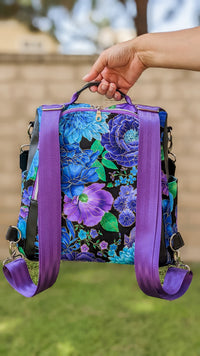 Thumbnail for Purple Bloom Convertible Backpack