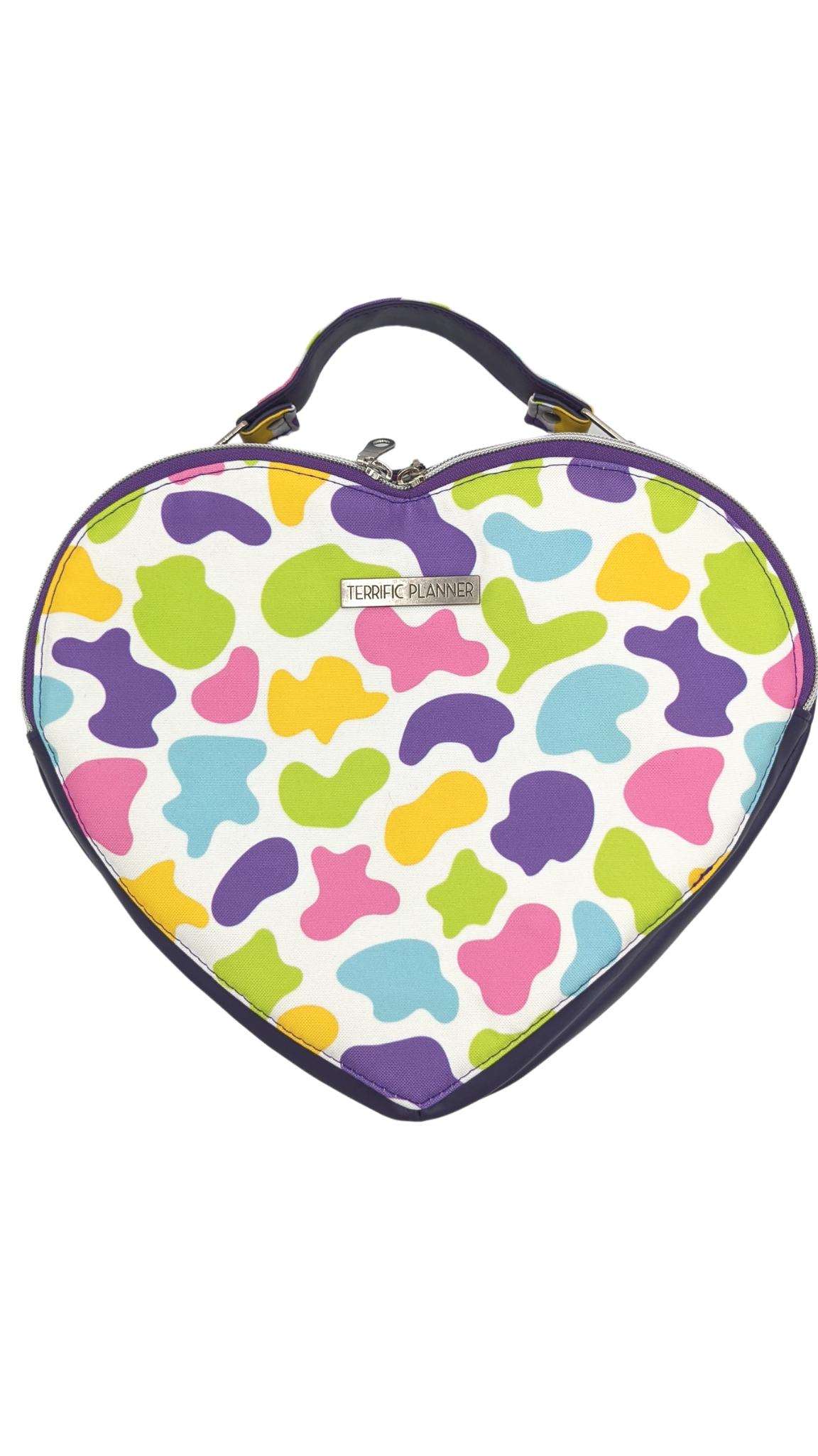 Colorful Cow Print Heart Bag