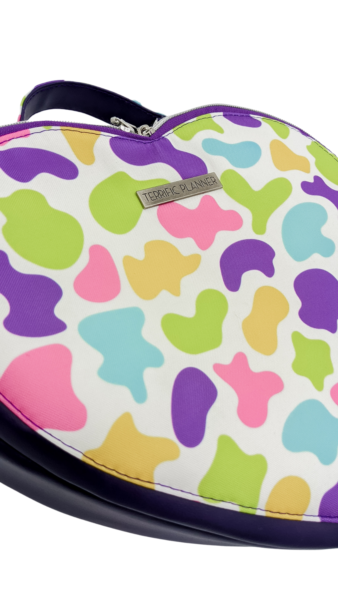 Colorful Cow Print Heart Bag