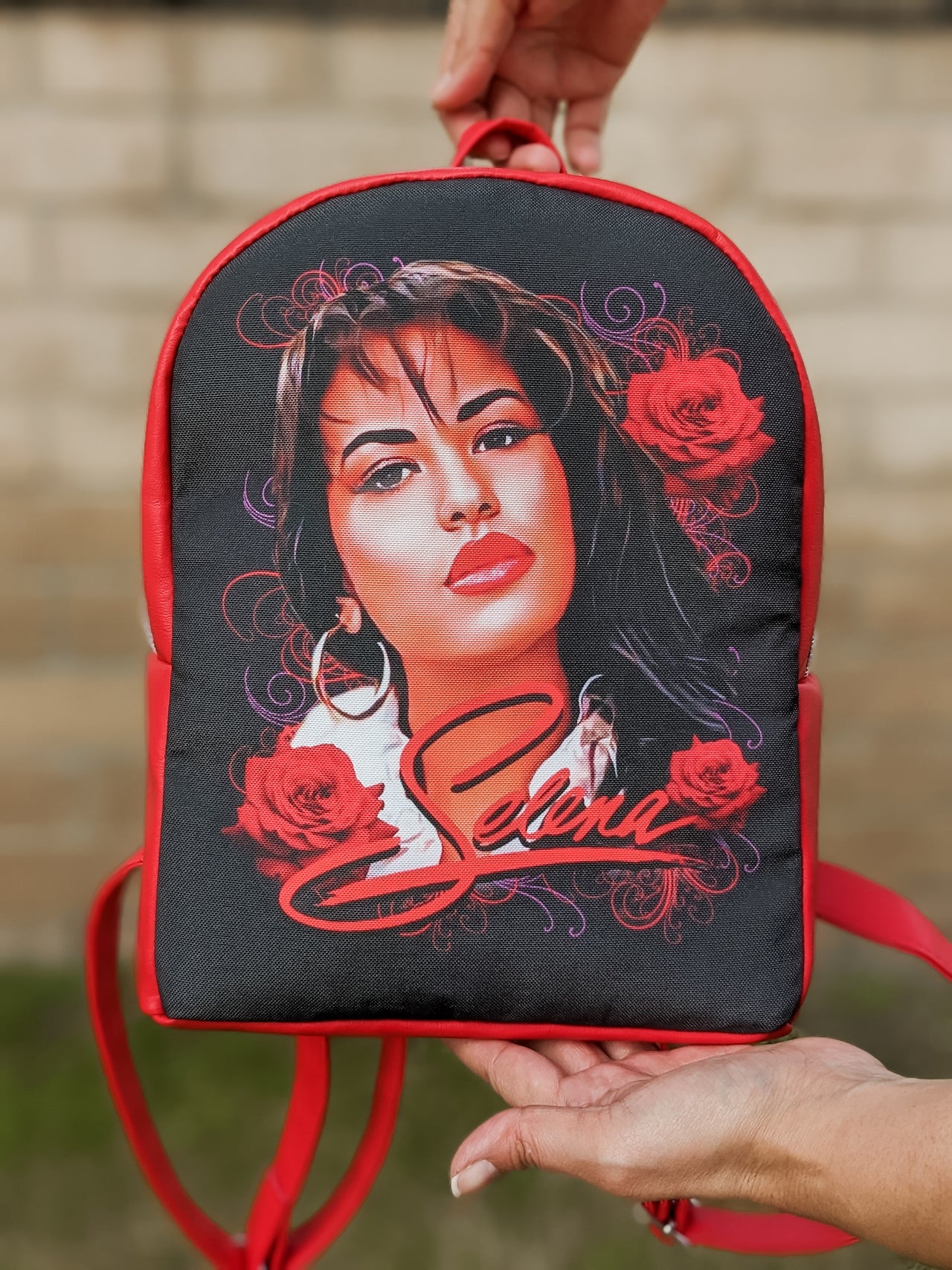 black rose mini backpack Selena Red Roses Mini Backpack Black Accent color